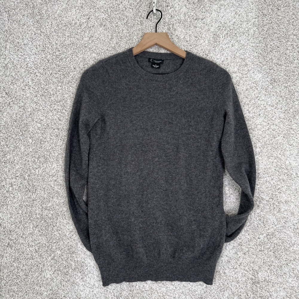 C by Bloomingdale's Cashmere Sweater Gray XS Crew Neck Long Sleeve